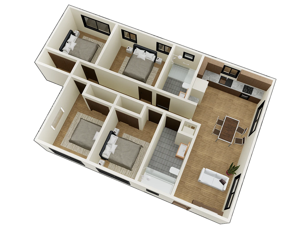 Quiet Nest – 600 Sq Ft 1 Bedroom House Plan | One-Story Home