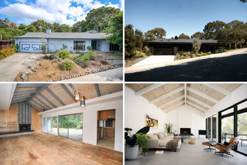 Home renovation before and after comparison