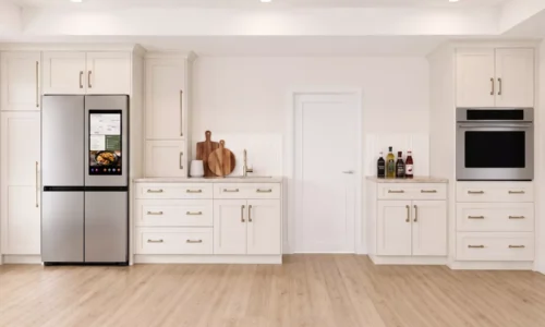 Contemporary residential kitchen design with open floor plan