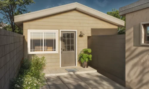 Detached garage conversion ADU exterior in Buena Park, California