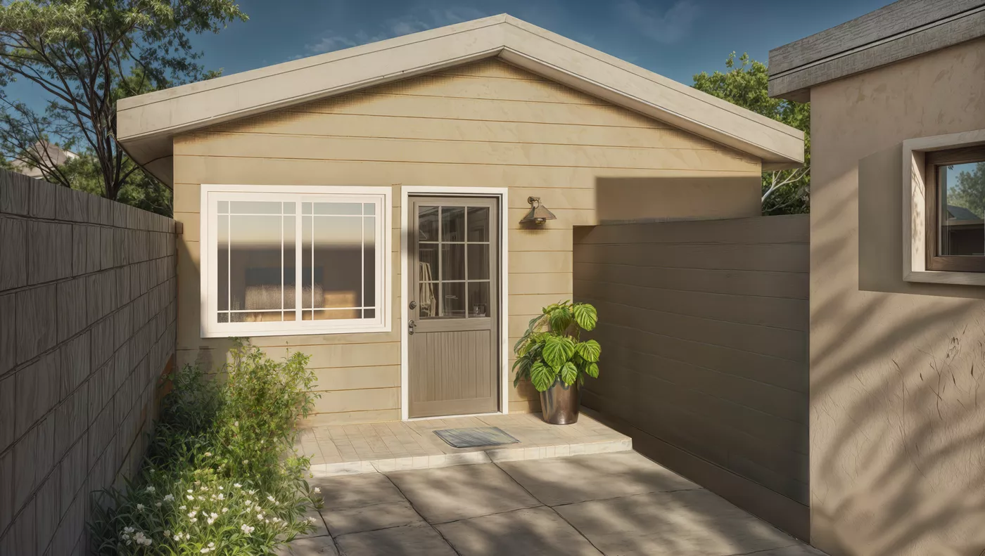Detached garage conversion ADU exterior in Buena Park, California