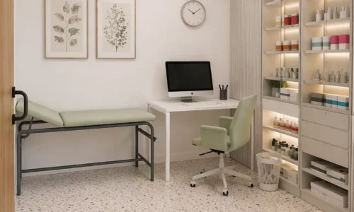 Modern medical consultation office interior in El Monte commercial tenant improvement project