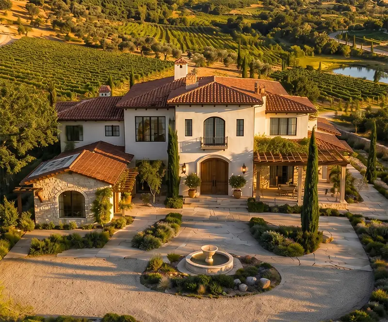 Luxury Mediterranean-style home in California wine country