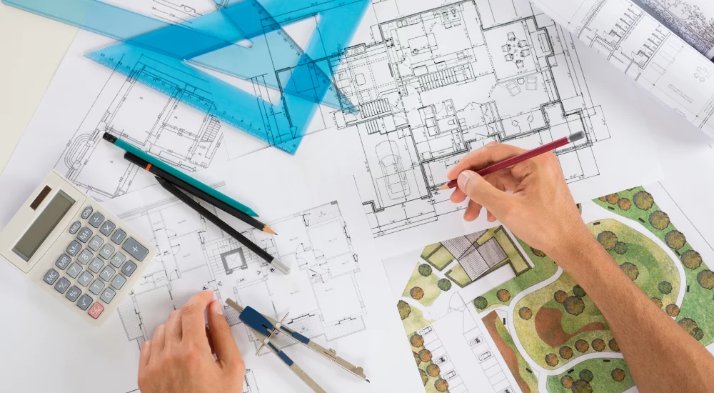 Architectural plans for a California building project