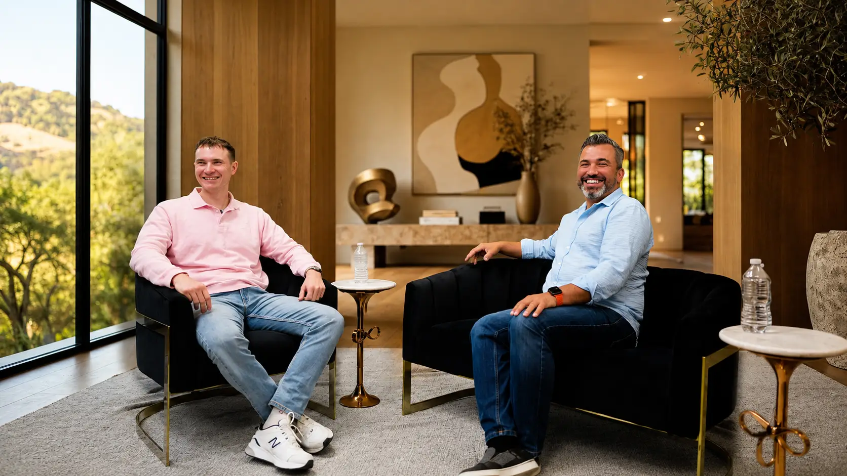 Architect and custom home builder discussing the Bay Area custom home building process