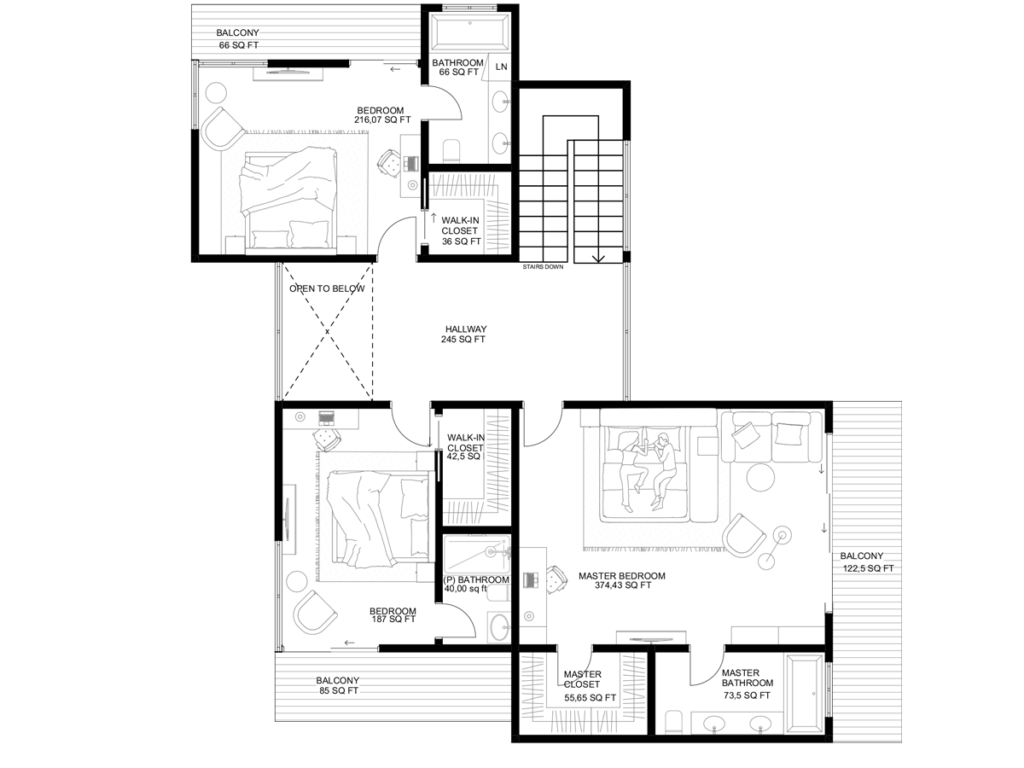 The Pacific Terrace 4-bedroom house plan – first floor layout