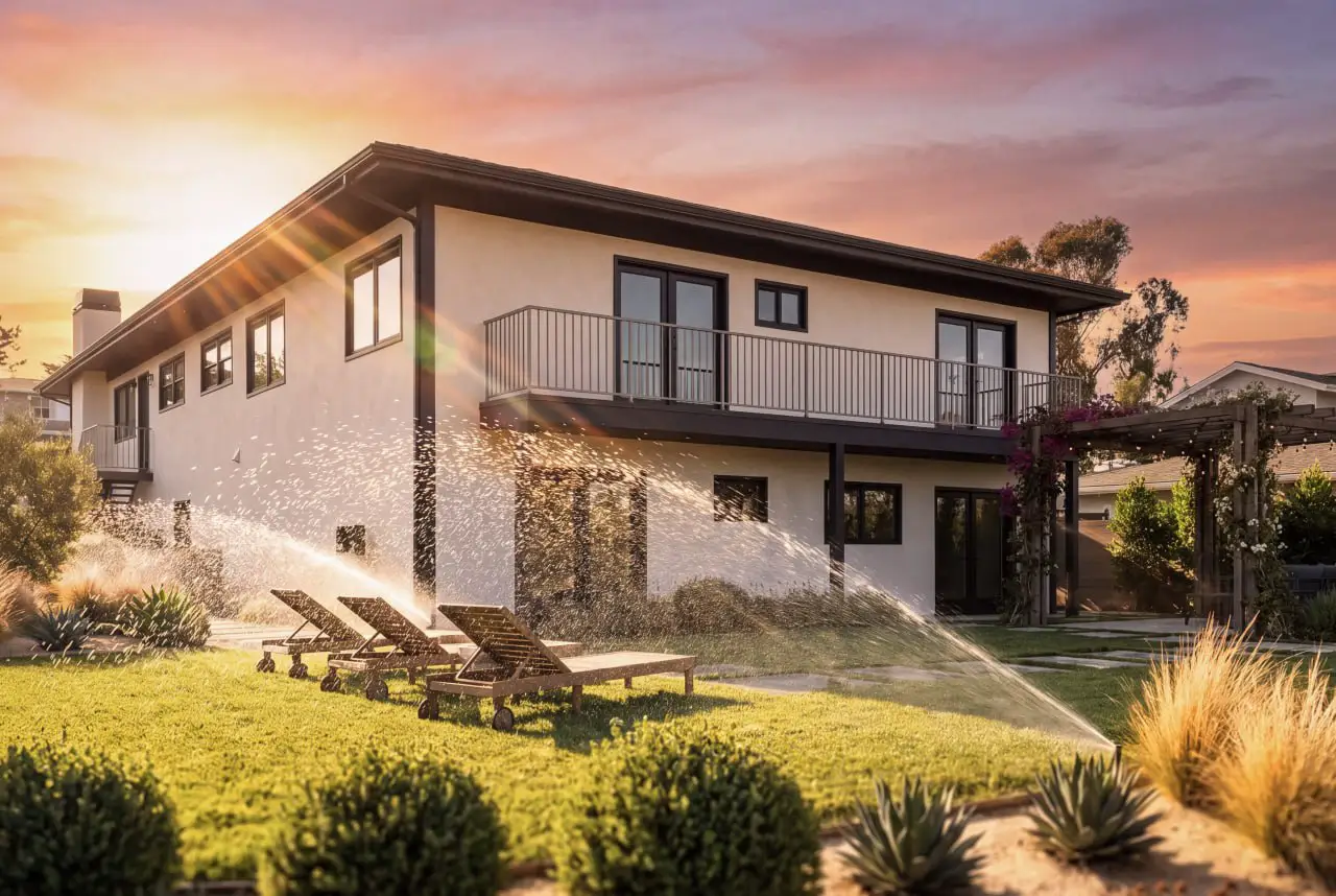 Modern two-story family home with spacious backyard